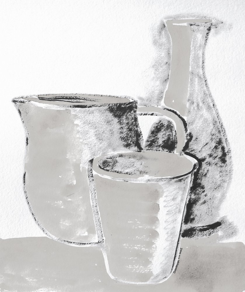 Skica monochromatického zátiší od Santhosh ch