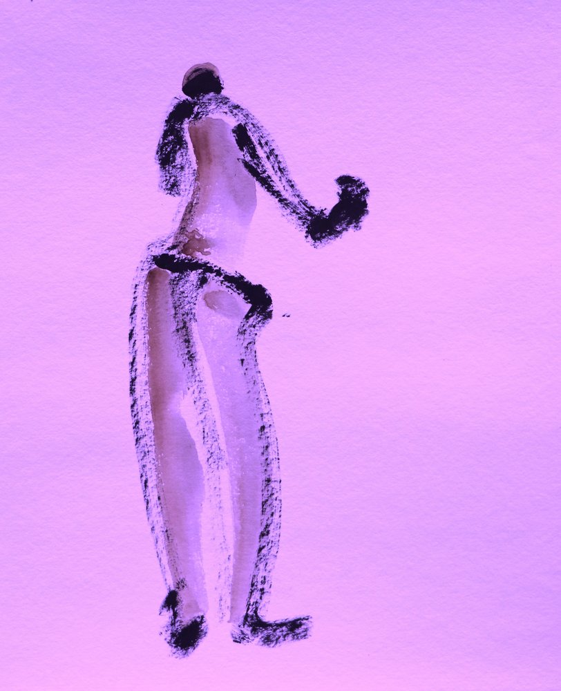 Fialová figurka „Gesture“ od Santhosh ch