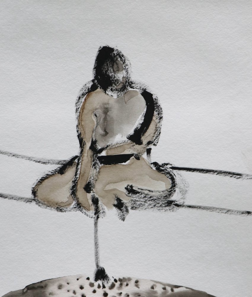 Náčrt samurajské meditace od Santhosh ch