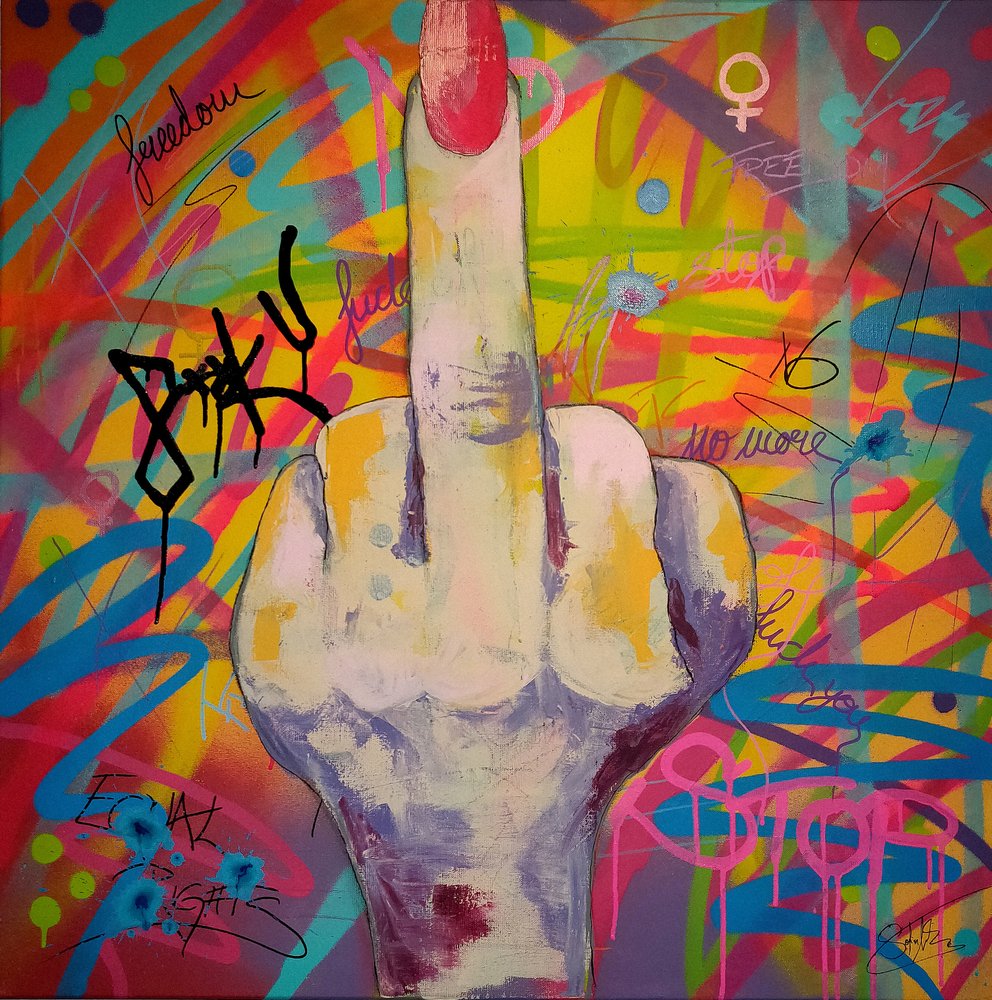 Graffiti „prostředníček“ od Sofia Toborg