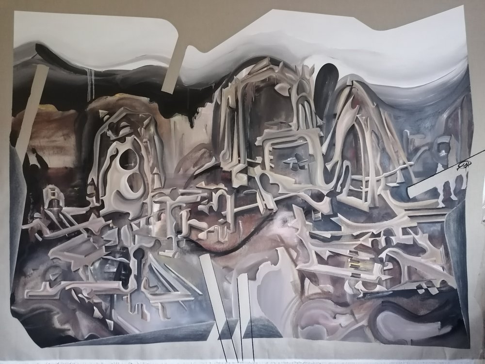 Futuristická abstraktní městská krajina od Stefano Mazzolini