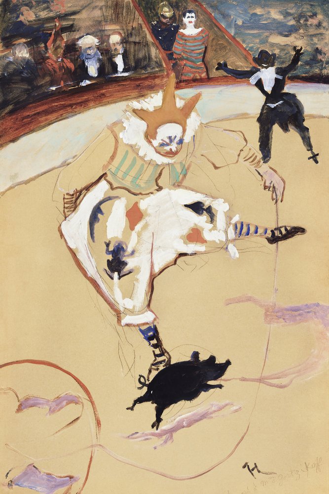 V cirkusu Fernando Medrano s prasátkem (cca 1889) od TOULOUSE LAUTREC