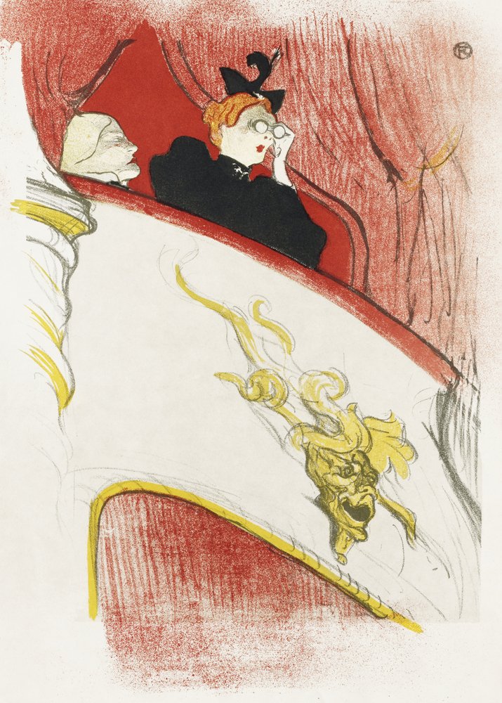 Balkón se zlacenou groteskní maskou (1894) od TOULOUSE LAUTREC