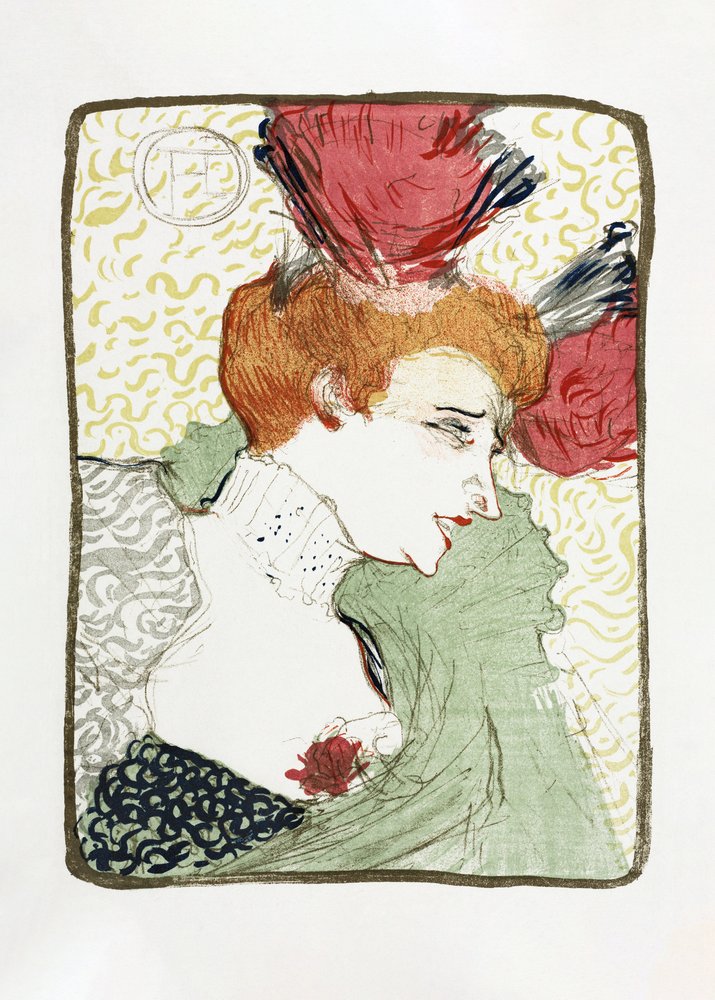 Busta slečny Lenderové (1895) od TOULOUSE LAUTREC