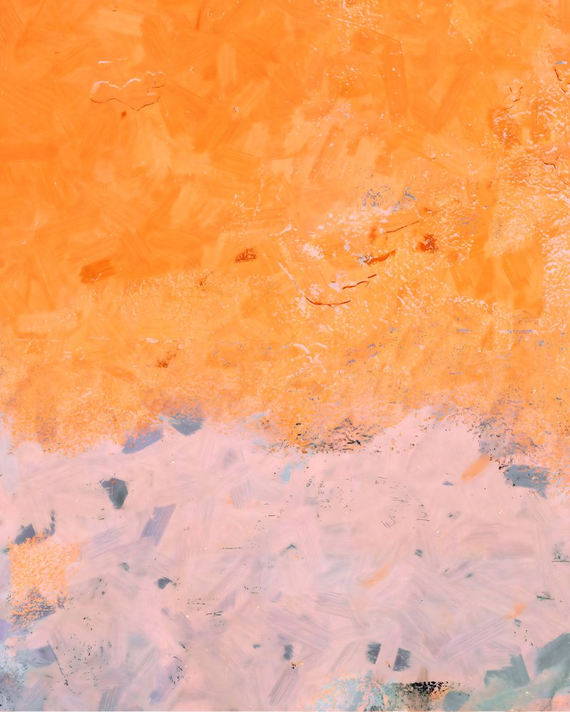 Abstraktní obraz „Orange Blush“ od Uma Gokhale