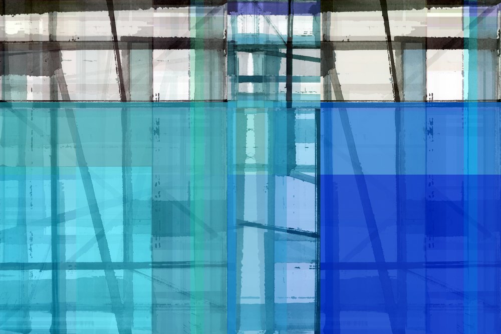 Modrá geometrická abstrakce od cartissi