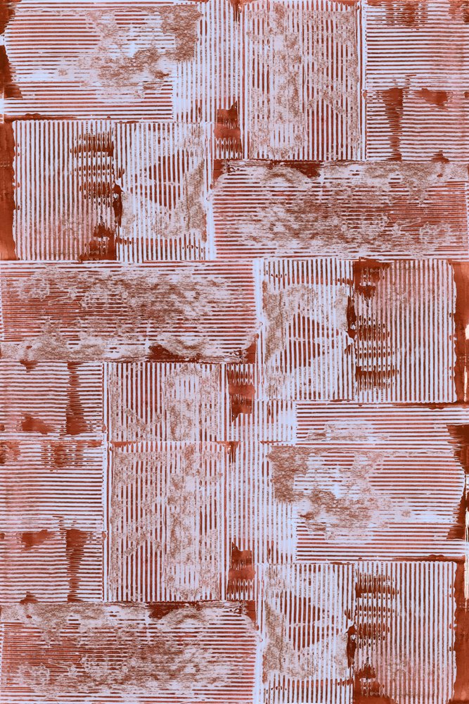 Patchwork s geometrickým vzorem v patinovaném stylu od cartissi