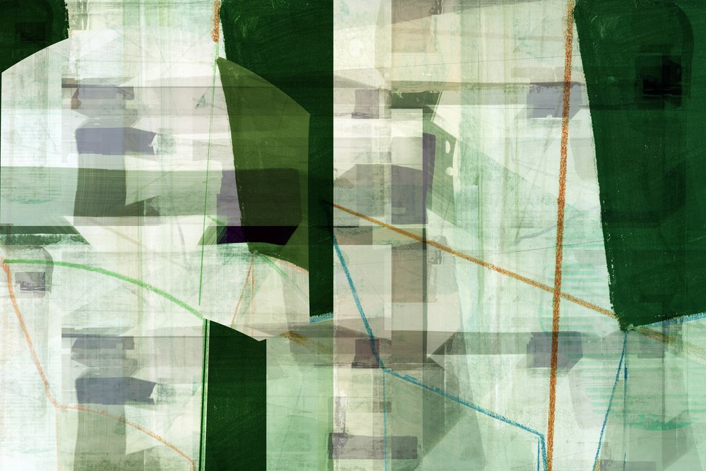 Zelené geometrické vrstvy od cartissi
