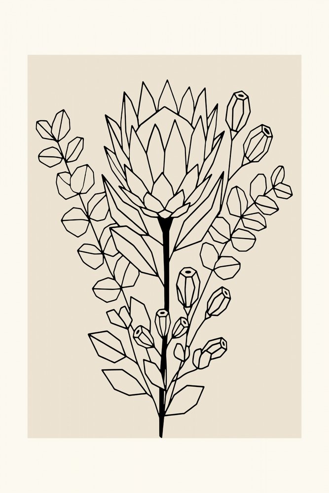 Minimalistická protea a eukalyptus od cartissi