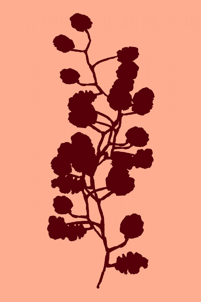 Botanická silueta broskve od cartissi