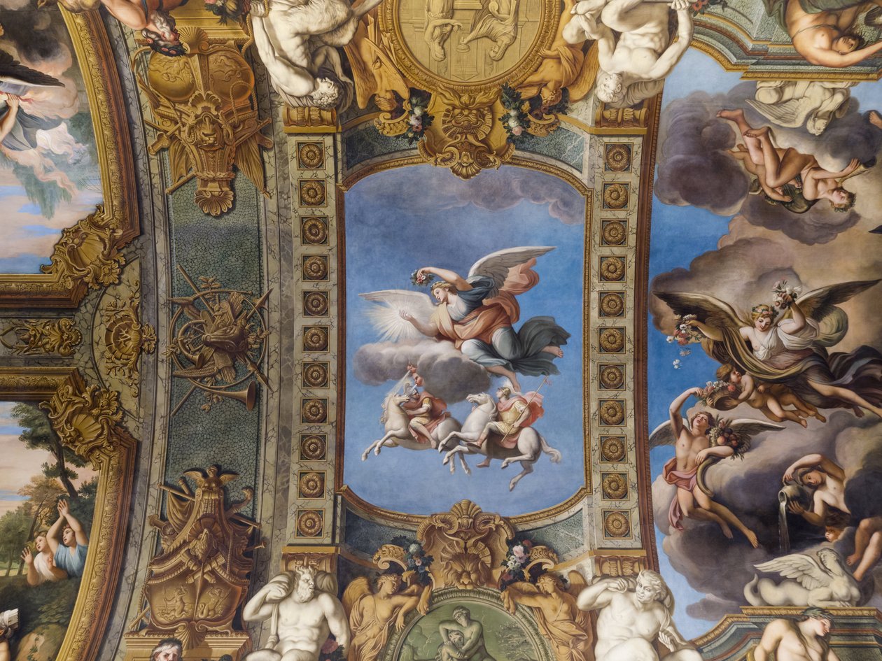 Allegorie du Soleil, freska klenby Galerie doree, od Francoise Perriera (1594-1649), 1645. Banque de France. Hotel de Toulouse, bývalý hotel de la Villiere, Paříž - Hotel de Toulouse, sídlo od Unknown