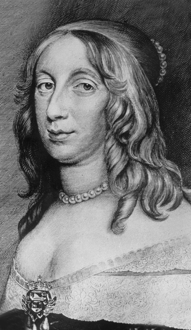 Christina (1626-1689) dcera GustavIIAdolfa, královny Švédska v letech 1632-1654. kolorovaná rytina, 19. stol od Unknown
