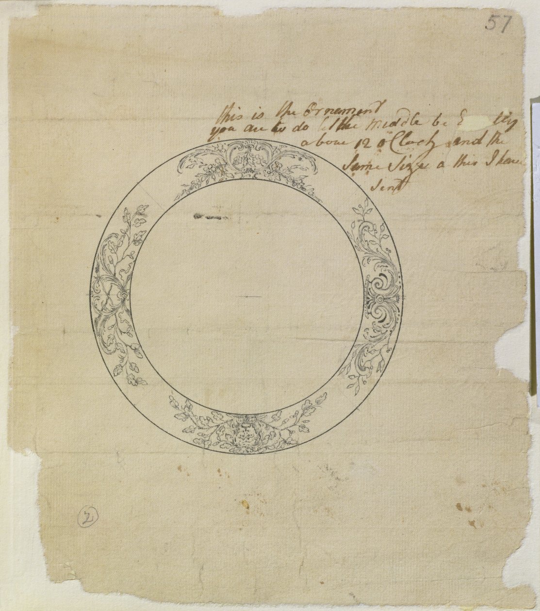 Design pro velký smaltovaný ciferník hodinek z mechanických poznámek a kreseb sestavených Johnem Harrisonem (1693-1776) a jeho synem Williamem (asi 1726-72) od Unknown
