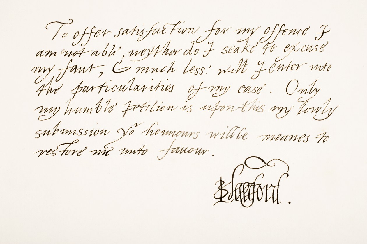 Edward Seymour, 1. hrabě z Hertfordu, 1. baron Beauchamp, 1539? 1621. Vzor ručního psaní a podpis. od Unknown