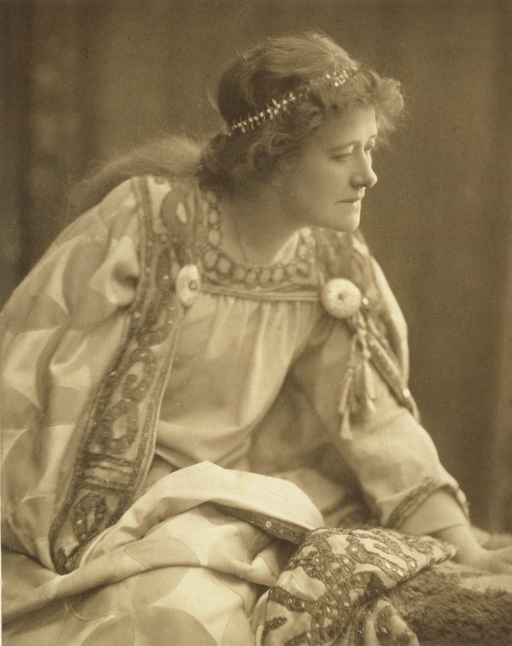 Ellen Terry (1847-1928) jako Cordelia, po fotografii od Window & Grove od Unknown