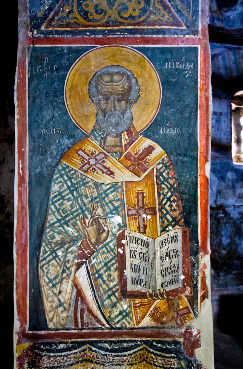 Freska v kostele Panny Marie z Blachernae, hrad Berati, Albánie od Unknown