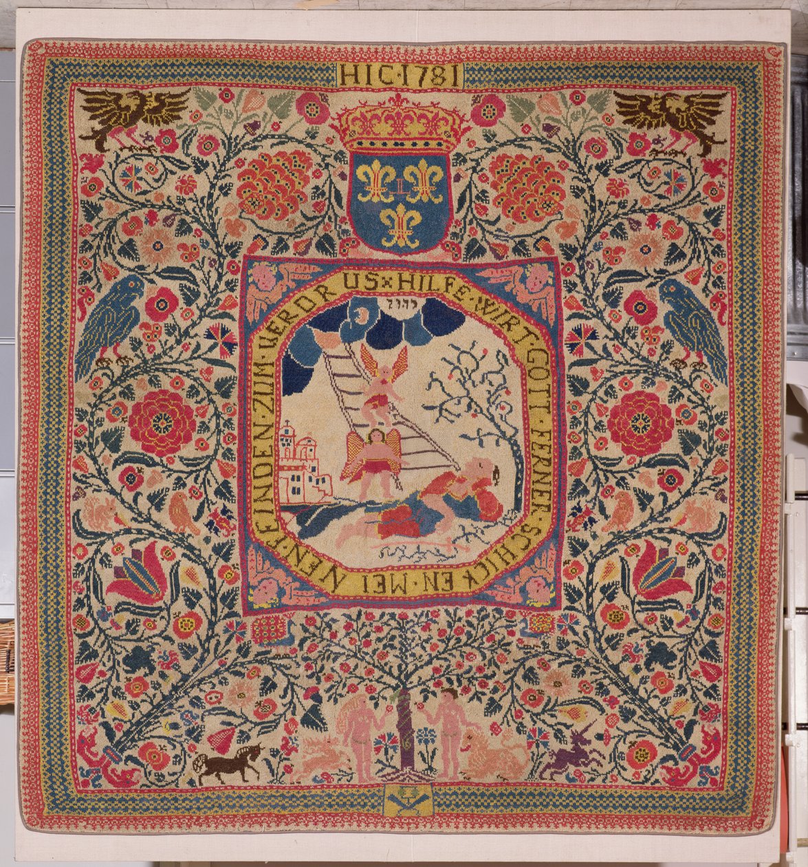 Ručně pletený koberec zobrazující Jacobův sen, Alsasko, 1781 (vlna) od Unknown
