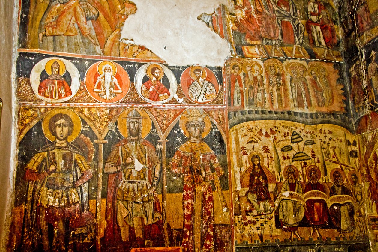 Interiér kostela St Marys, Mborja, Korca, Albánie od Unknown