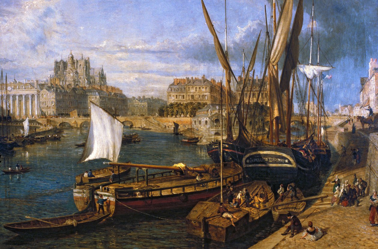 Loire Atlantique N* 120 - Nantes - Musee Dobree - ""Přístav Nantes"" - od Parrota Williama (1813-1869) - obraz z roku 1804 od Unknown