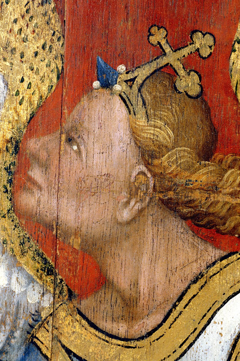 Pikardie 085 - Laon - Muzeum - ""Dárce a anděl zvěstování"" (detail) - Mistr hodin Rohanu - Olejomalba na dubu z 15. století od Unknown