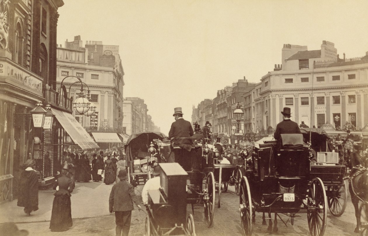 Regent Circus, Londýn, cca 1880 (sépiová fotografie) od Unknown