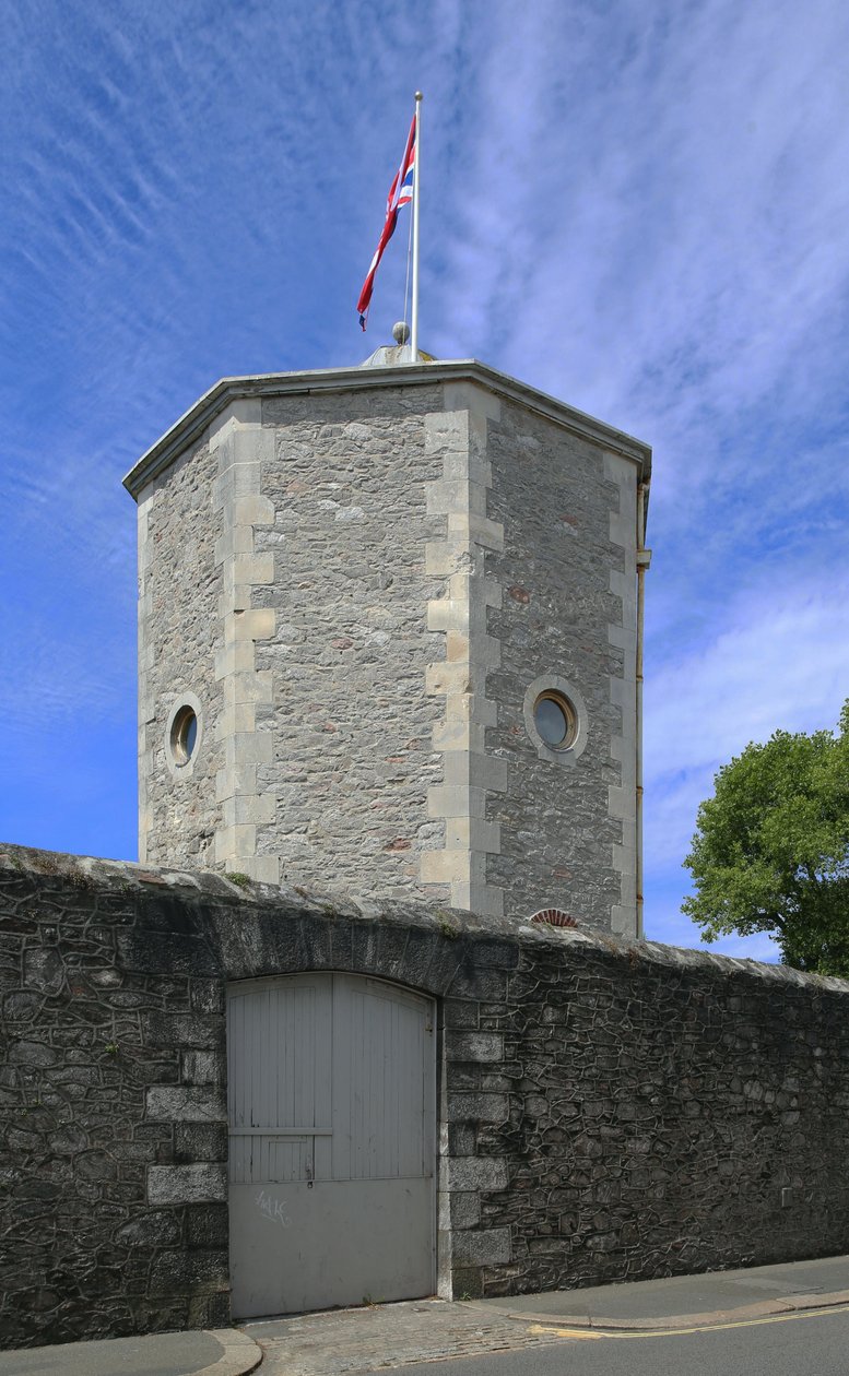 Vodárenská věž vedle obvodové zdi bývalé Royal Naval Hospital, Plymouth od Unbekannt Unbekannt