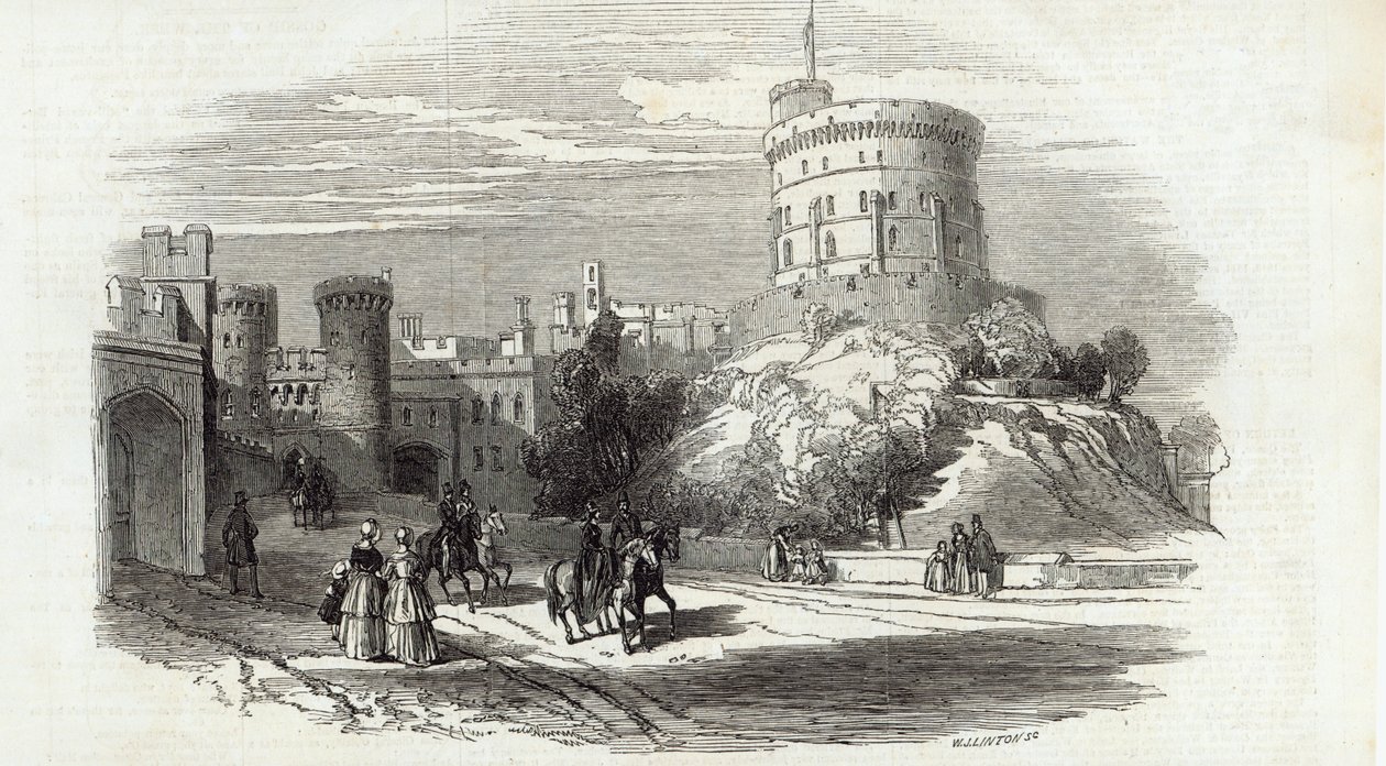 Windsor Castle - The Round Tower, z The Illustrated London News, 26. září 1846 (rytina) od English School