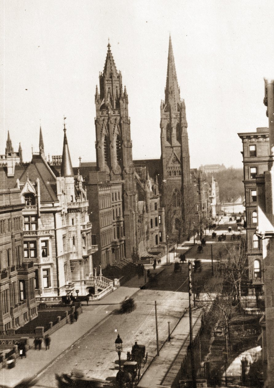 Sídla a kostely na 5. Avenue, pod Central Parkem, New York City, c.1884 od American Photographer