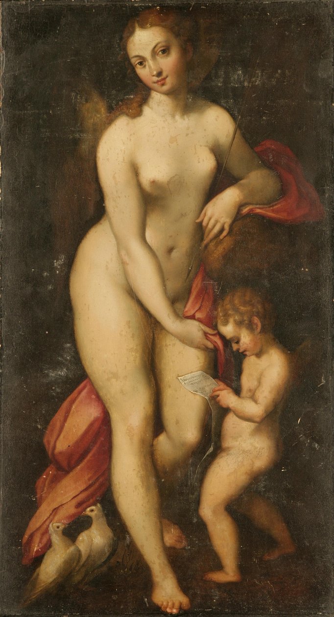 Venuše a Amor od Antonio da Correggio