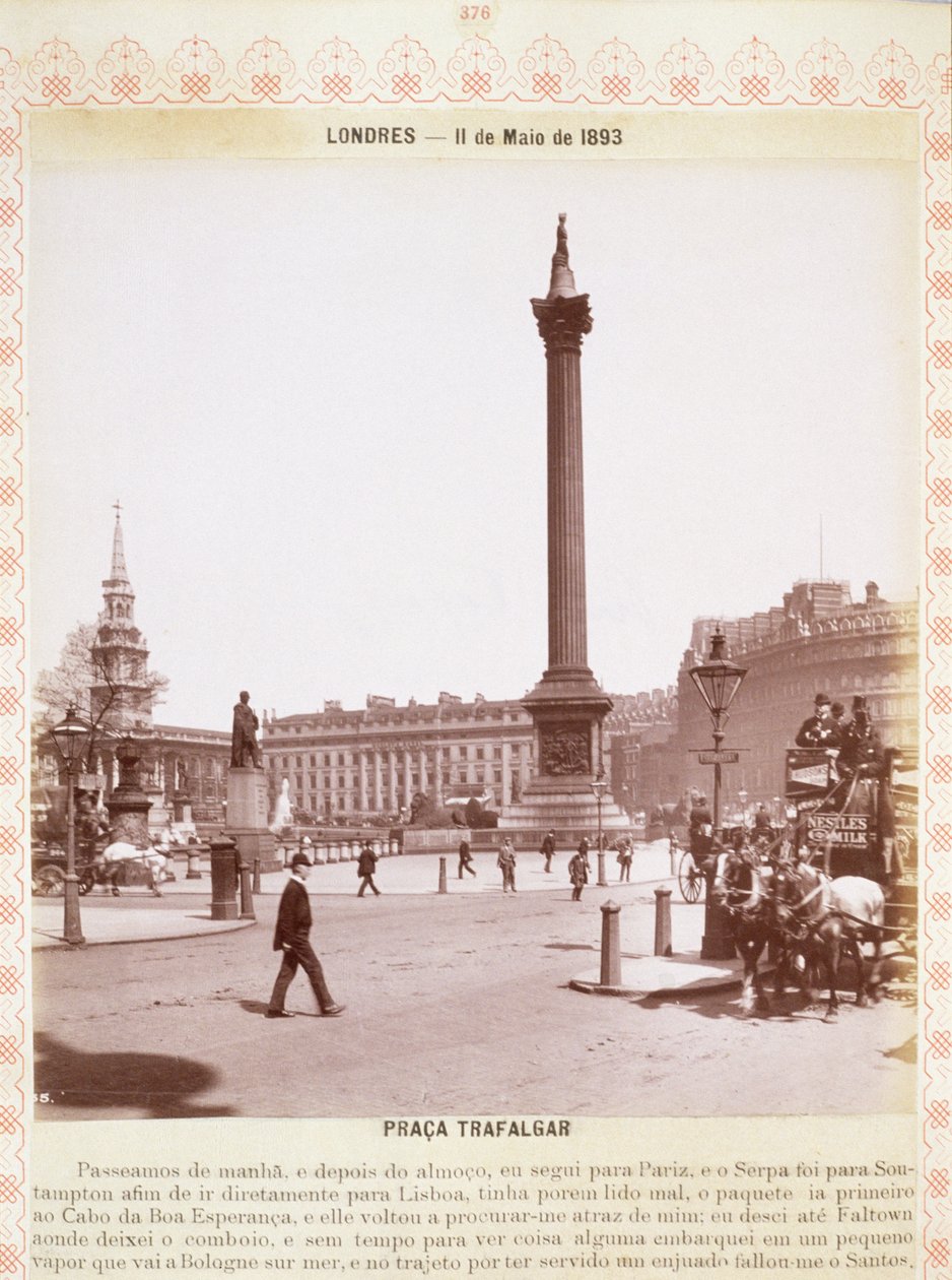 Nelsonův sloup, Trafalgarské náměstí, kolem roku 1893 od English Photographer