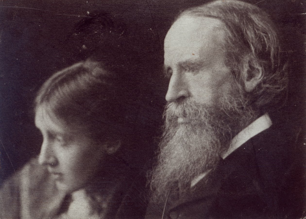 Virginia Woolfová a její otec Sir Leslie Stephen, kolem roku 1903 (černobílá fotografie) od English Photographer