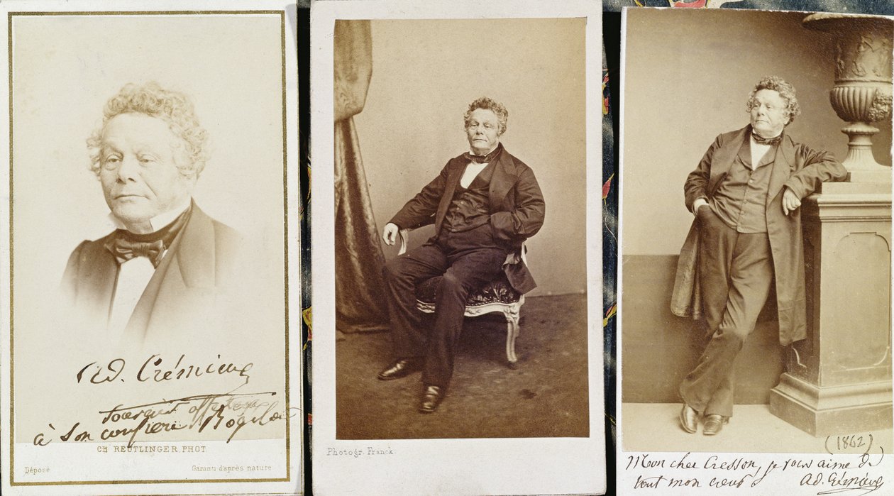 Vizitky zobrazující Adolphe Cremieux, kolem roku 1862 od French Photographer