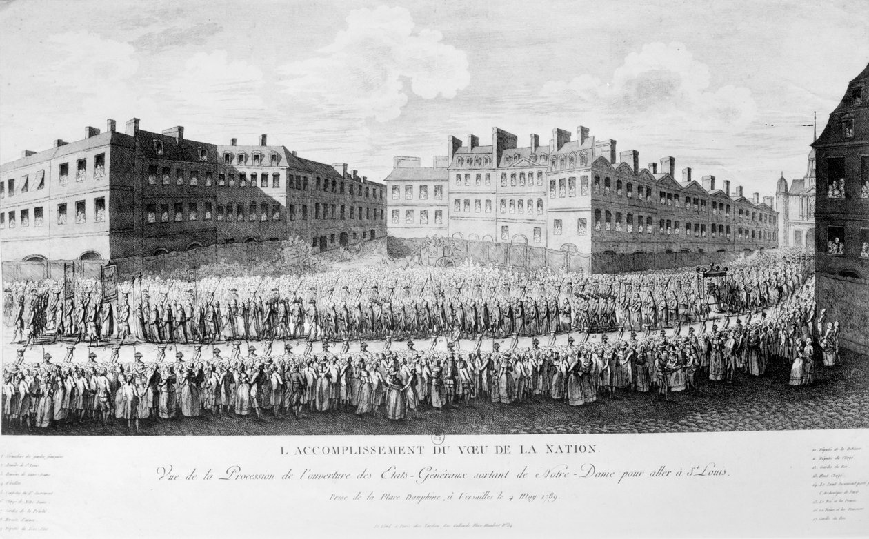 Průvod slavnostního zahájení generálního stavovství (rytina) (č. foto) od French School