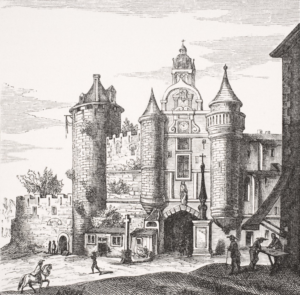 The Great Chatelet of Paris, podle mědirytiny od Meriana v „Zellers Topographia Galliae“, z „Le Moyen Age et la Renaissance“ od Paula Lacroixe (1806-84) vydaného 1847 od French School