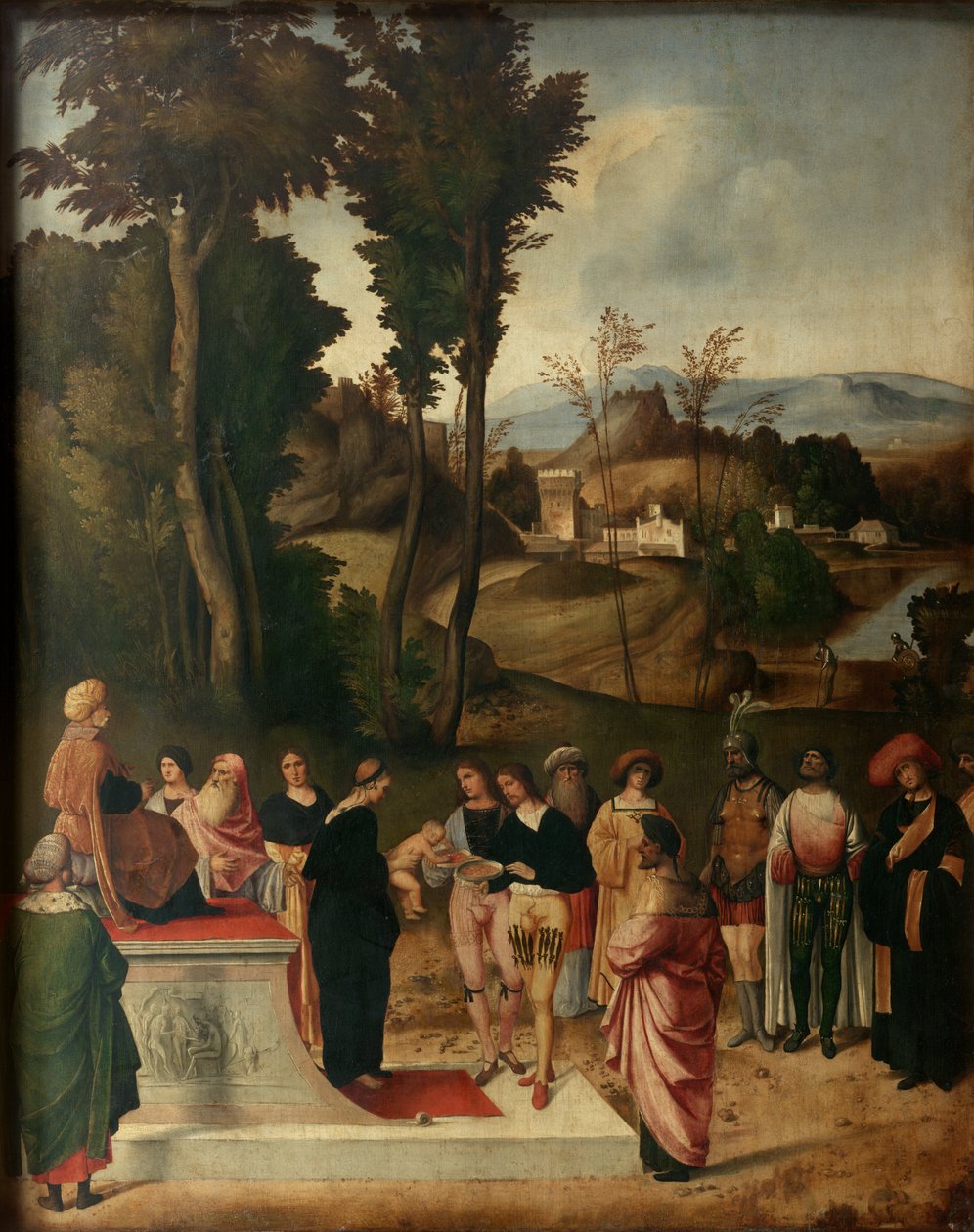 Mojžíš prochází zkouškou ohněm od Giorgione da Castelfranco