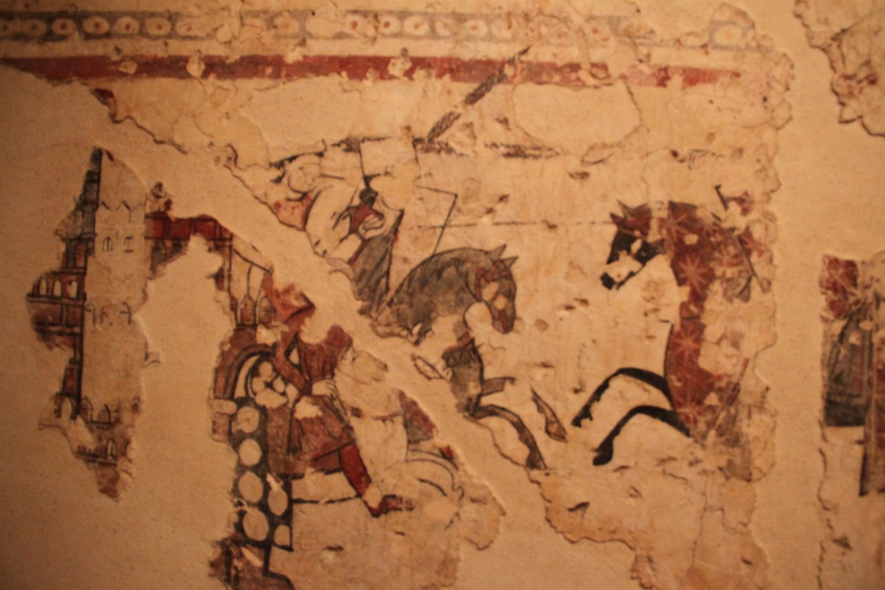 Nástěnné malby z konce 13. nebo z počátku 14. století. Barcelonské historické muzeum od Léna