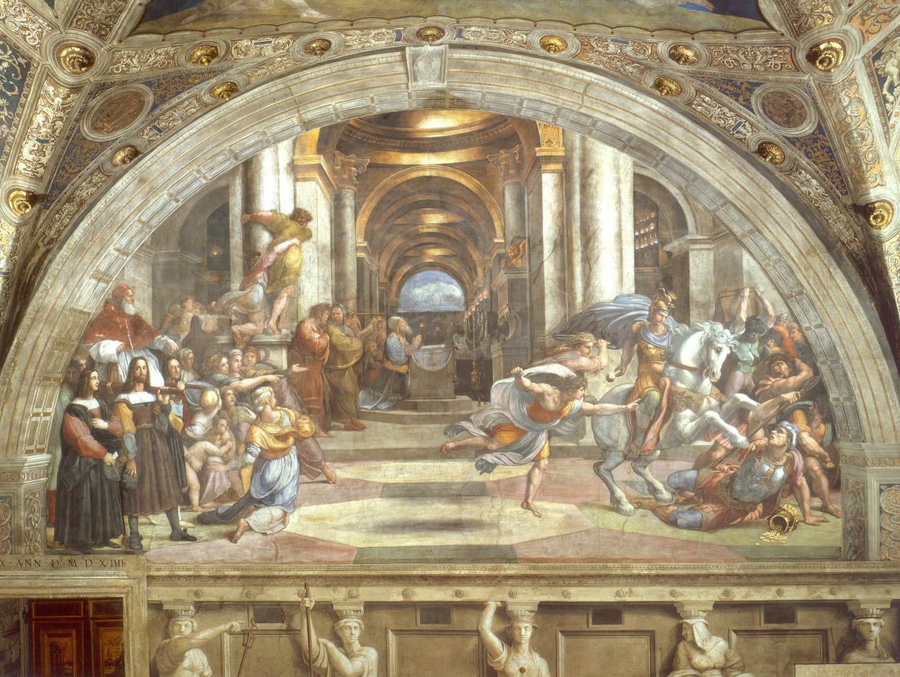 Vykázání Heliodora z chrámu od Raffaello Sanzio Raphael