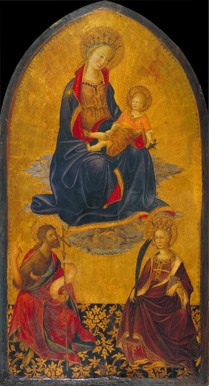 Klanění Panny Marie a dítěte svatým Janem Křtitelem a svatou Kateřinou od Saint John