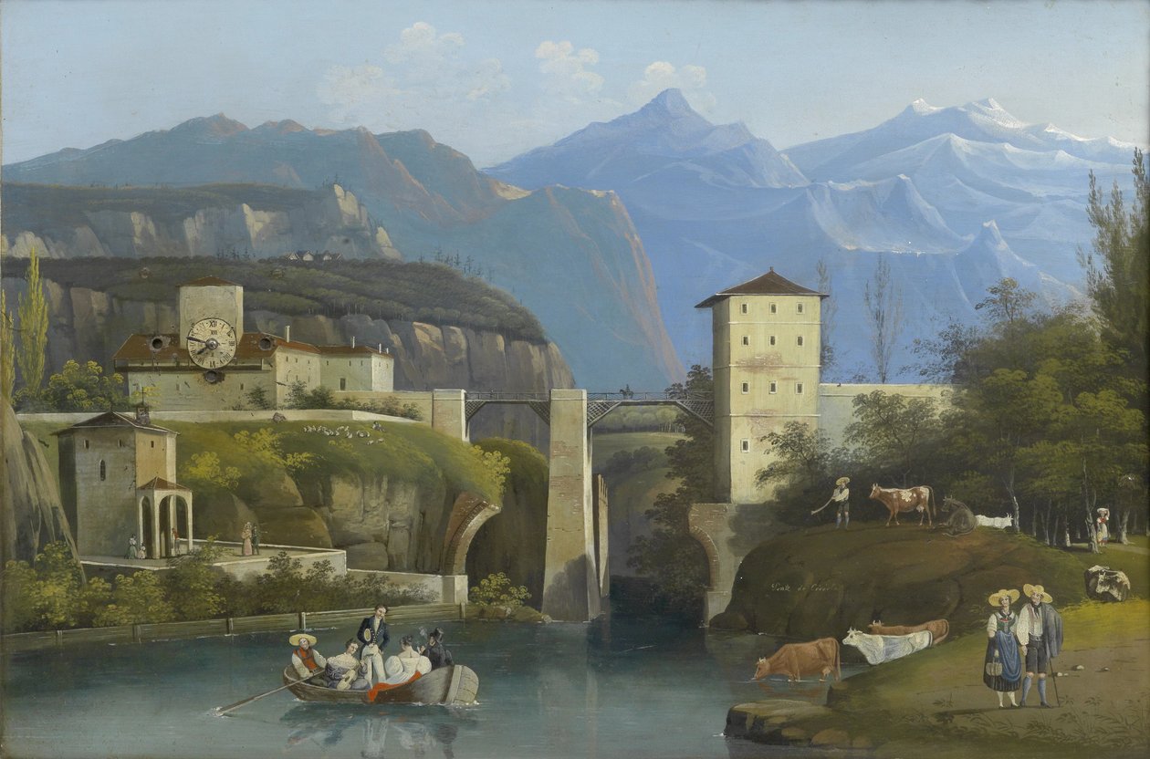 Biedermeierovy hodiny Ponte de Crevola od Unknown
