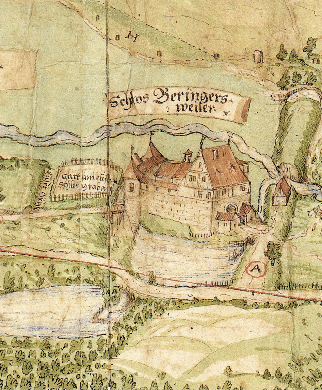 Mezitím zmizel hrad Böhringsweiler poblíž Wüstenrotu (dnes v okrese Großerlach) v 16. století od Unknown