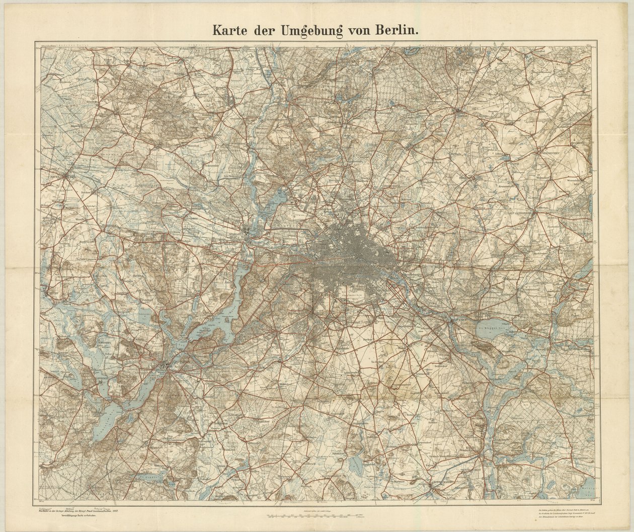 Mapa oblasti kolem Berlína od Unknown