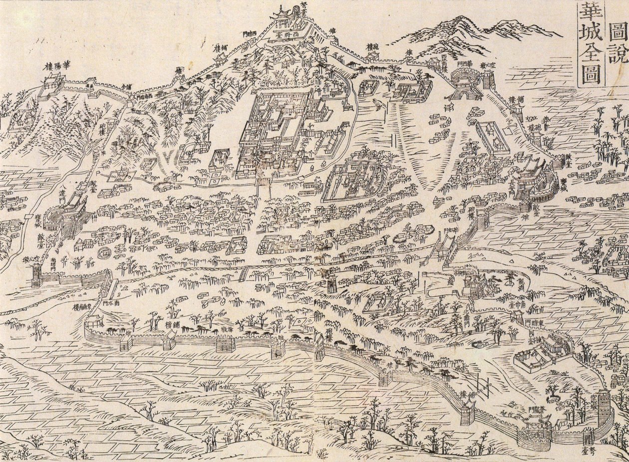 Vojenská mapa pevnosti Hwaseong z Hwaseong Uigwe. od Unknown