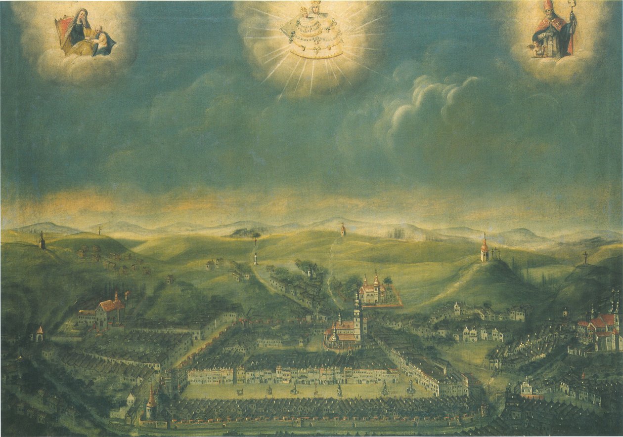 Obraz českého Třebíče vyrobený v roce 1677 v rakouském Mariazellu od Unknown