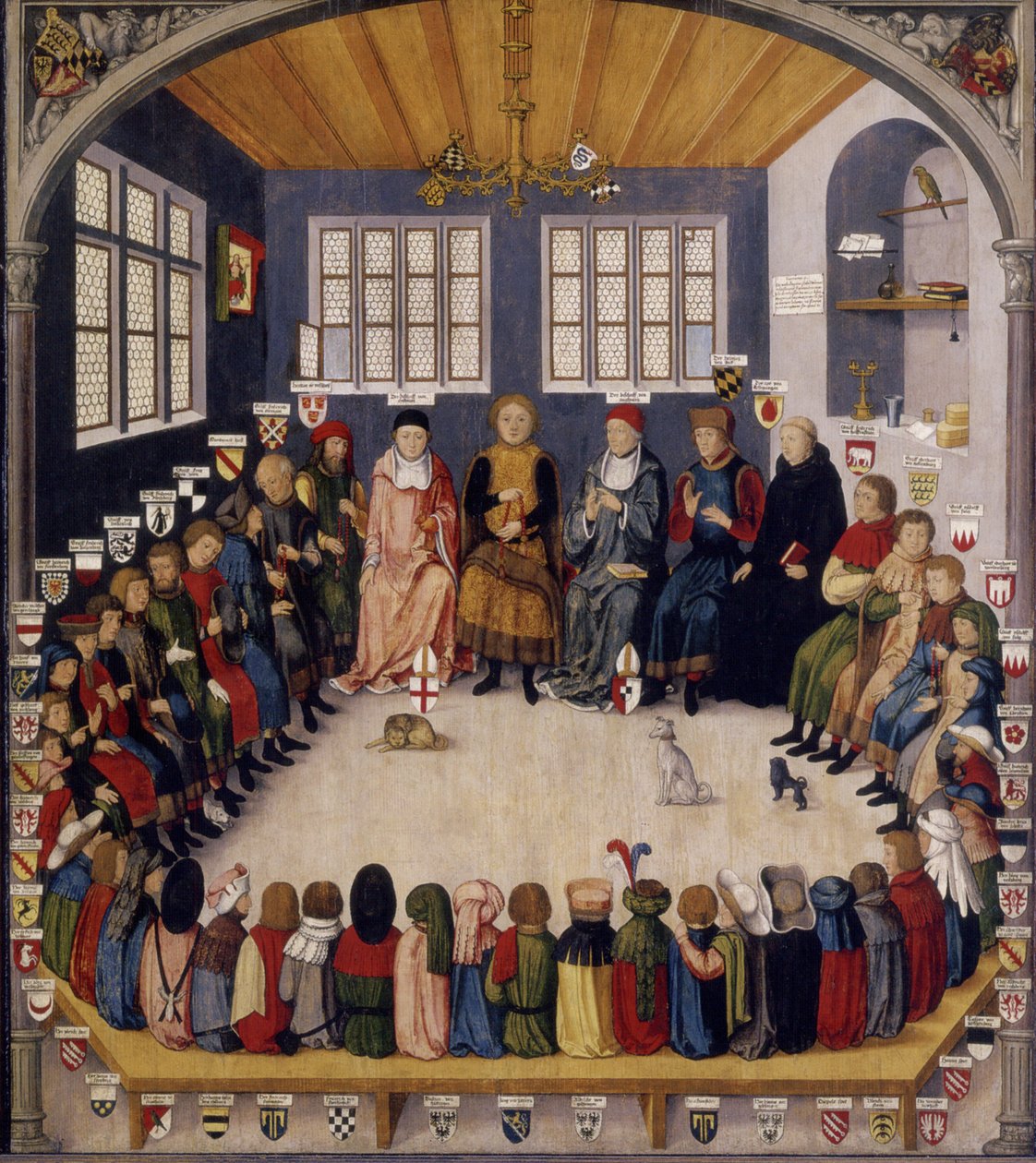 Zasedání rady hraběte Eberharda des Mildena (1392-1417) od Unknown