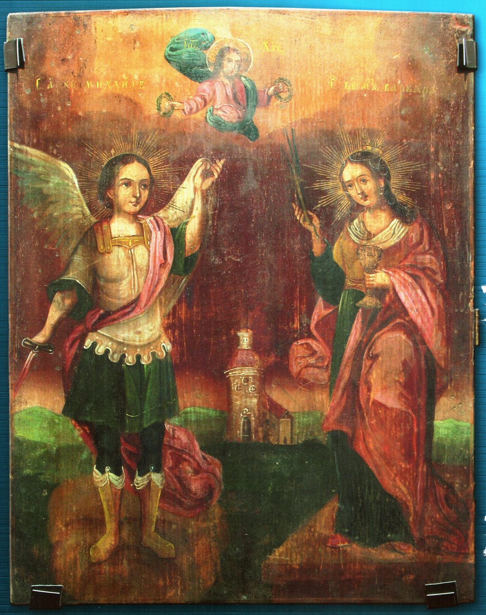 Svatý Michal a sv. Barbara od Unknown