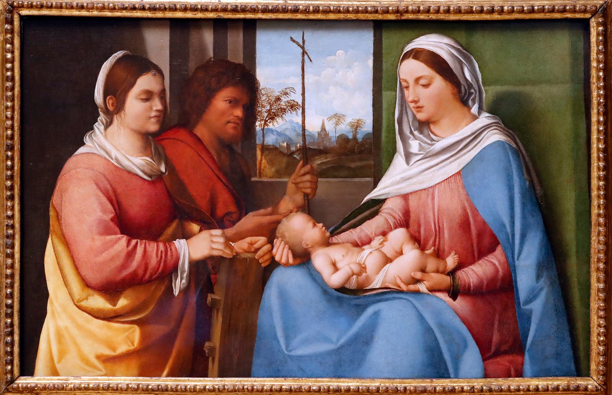 Panna s dítětem se svatými Kateřinou Alexandrijskou a Janem Křtitelem od Giorgione