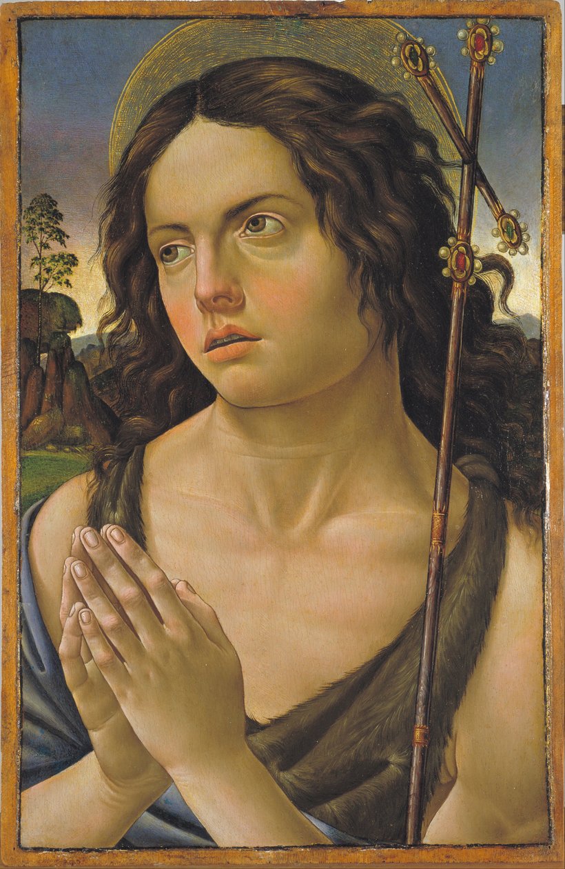 Saint Jean le Baptiste - Saint John the Baptist - Peinture de Raffaellino Capponi, dit Raffaellino del Garbo nebo Raffaele dei Carli (1466-1524) - c. 1505 – Tempera na panelu – 47x30,7 – Museu Nacional d