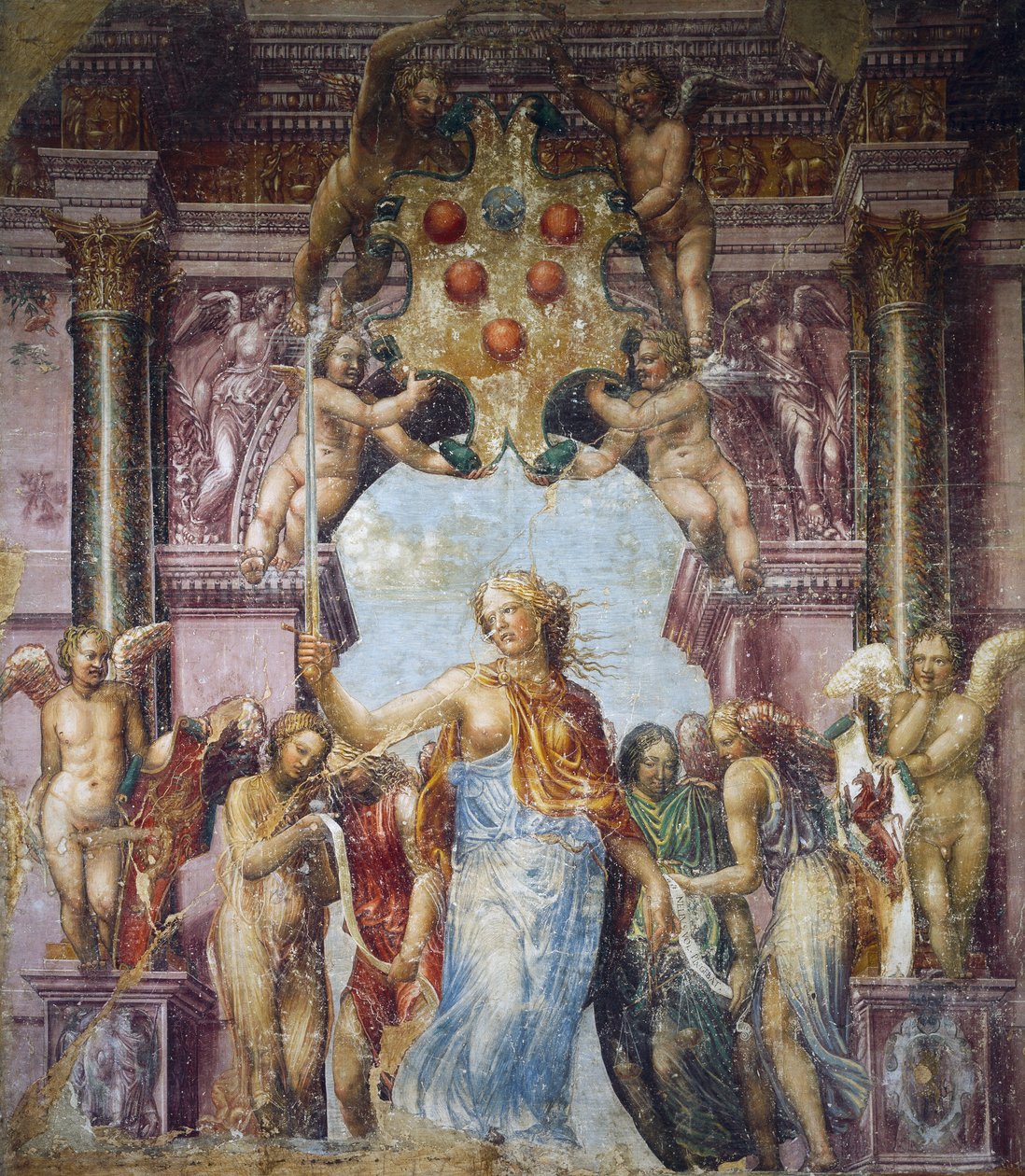 Alegorie spravedlnosti, obraz, jehož autorem je Daniele Ricciarelli, známější jako Daniele da Volterra nebo il Braghettone (1509-1566). od (1509 66) Daniele da Volterra