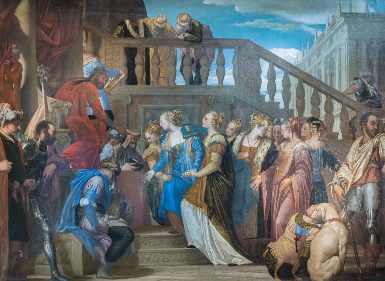 Ester a Ahasver, 1560-69 (olej na plátně) od (1528 88) Veronese