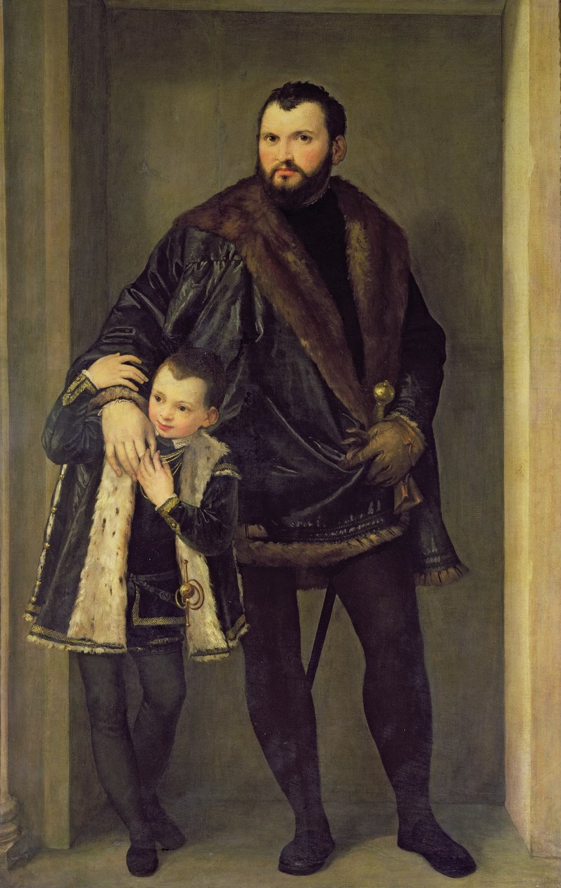 Giuseppe da Porto a jeho syn Adriano, kolem roku 1555 (olej na plátně) od Veronese
